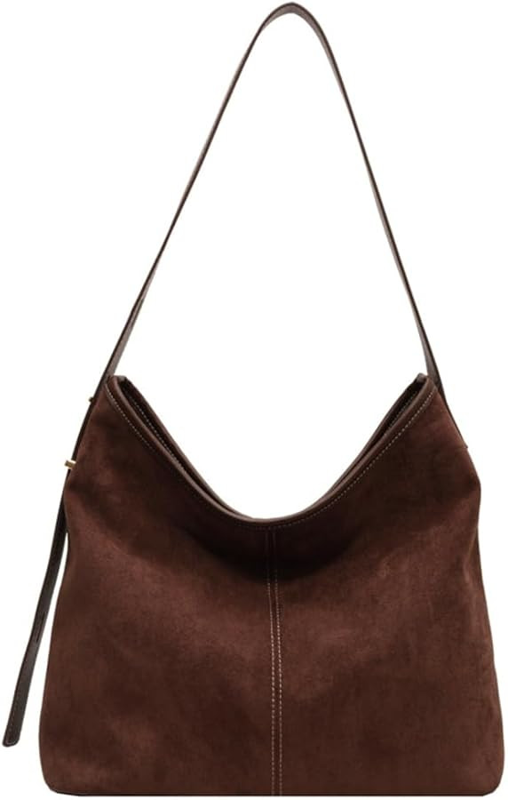 Tote Bag for Women Suede Classic Top-handle Shoulder Bags Slouchy Hobo Crossbody Bag Retro Colleg... | Amazon (US)