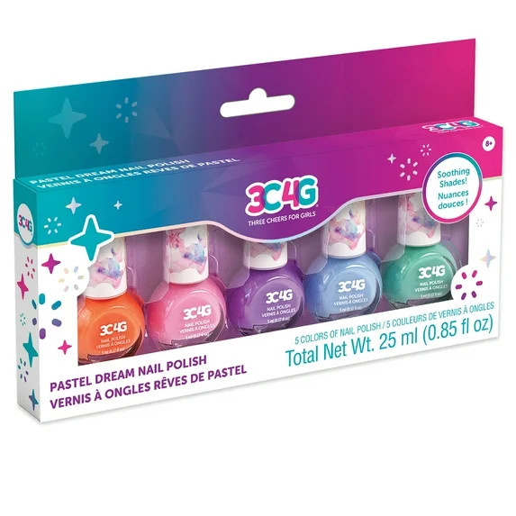 3C4G: Pastel Dreams Nail Polish Set - 5 Bottles, Make It Real, Teens Tweens & Girls, Non-Toxic Lo... | Walmart (US)