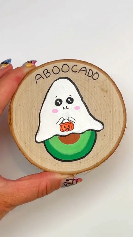 Cute Halloween wood slice painting. 

#LTKHalloween #LTKSeasonal