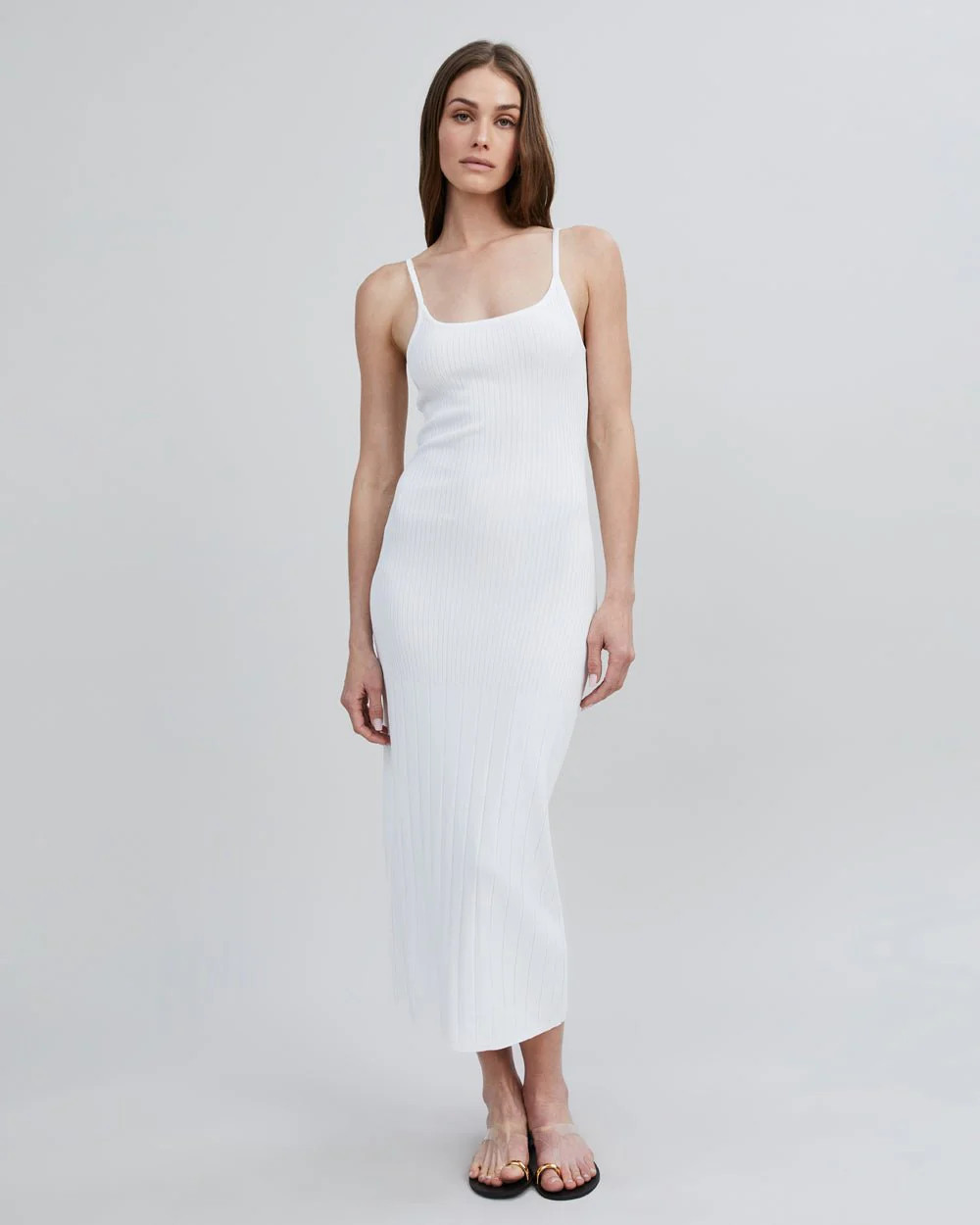 The Noel Dress in Optic White | Solid & Striped