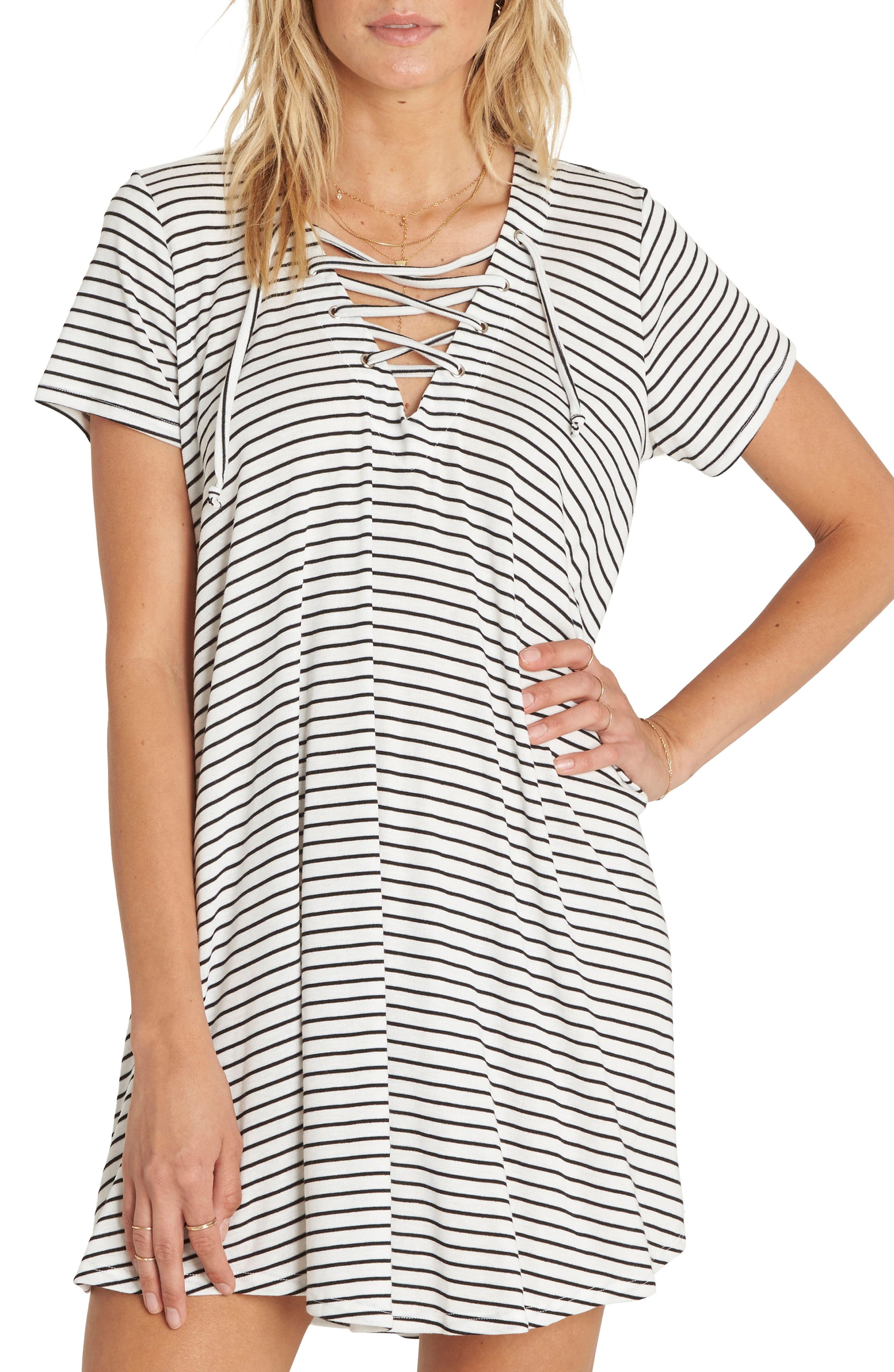 Long Ago Lace-Up T-Shirt Dress | Nordstrom