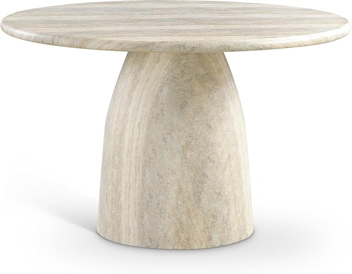 Meridian Furniture 701Travertine-T Cosenza Collection Art Deco 48.5" Indoor/Outdoor Concrete Dini... | Amazon (US)