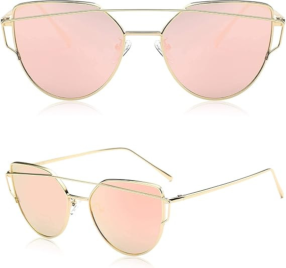 SOJOS Cat Eye Sunglasses for Women Fashion Designer Style Mirrored Lenses SJ1001 | Amazon (US)