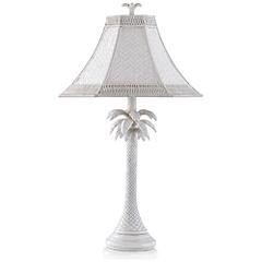 Stylecraft Malik White Finish Coastal Palm Tree Table Lamp | www.lampsplus.com | Lamps Plus