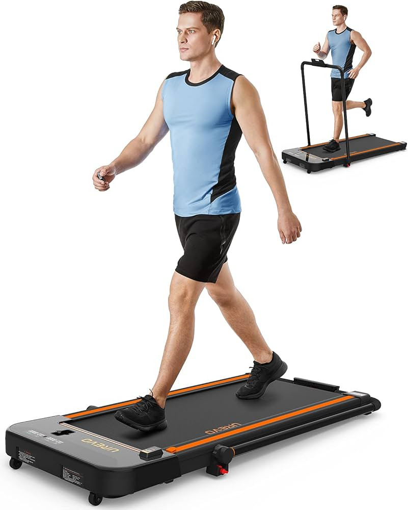 UREVO 2 in 1 Under Desk Treadmill, 2.5HP Folding Electric Treadmill Walking Jogging Machine for H... | Amazon (US)