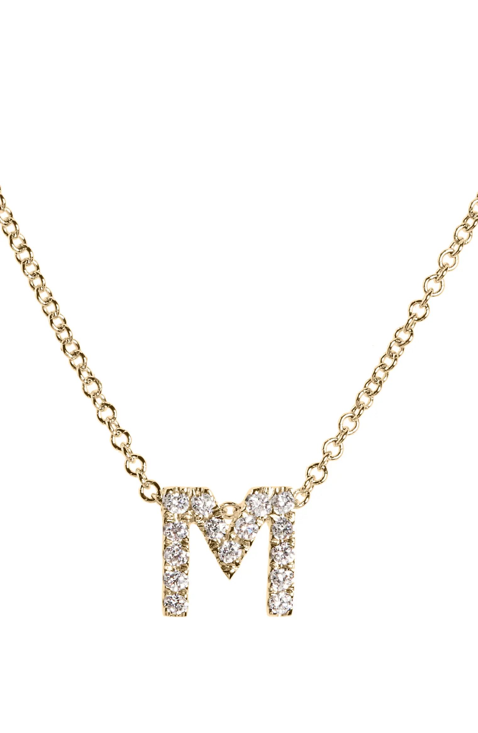 18k Gold Pavé Diamond Initial Pendant Necklace | Nordstrom