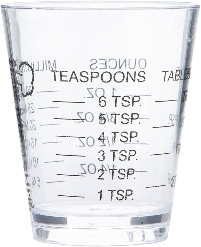 Chef Craft Classic Plastic Shot Glass Measurer, 1 ounce teaspoon/tablespoon, Clear | Amazon (US)