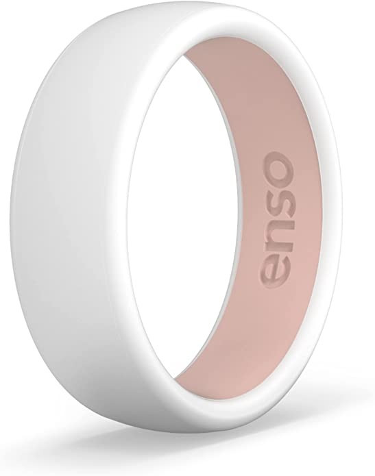 Enso Rings Dual Tone Silicone Wedding Ring – Two Tone Hypoallergenic Wedding Band – Comfortab... | Amazon (US)