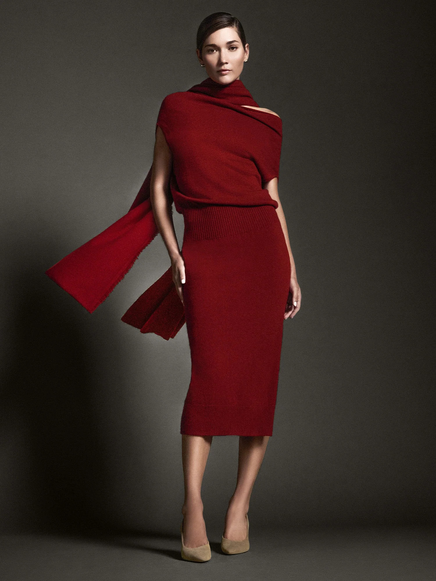 Women's Lori Sleeveless Cashmere Dress in Otter Mélange | Brochu Walker | Brochu Walker