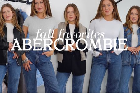 Just posted a new YouTube video rounding up my current Abercrombie Favorites — everything from basic tees, leather jackets, 90s relaxed denim jeans, lounge wear and more! 