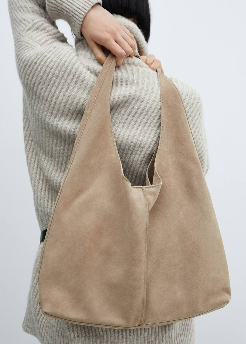 Leather shopper bag -  Women | Mango United Kingdom | MANGO (UK)