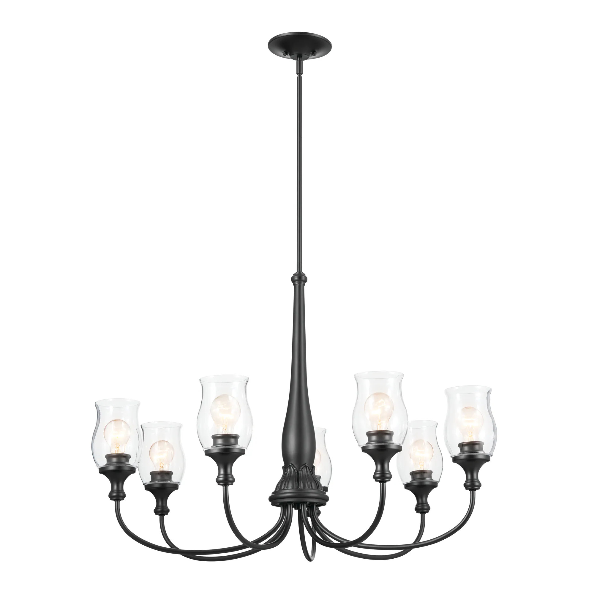 Kichler Melis 7 -Light Black Clear glass Steel Chandelier one_size | 52469BK | Lowe's
