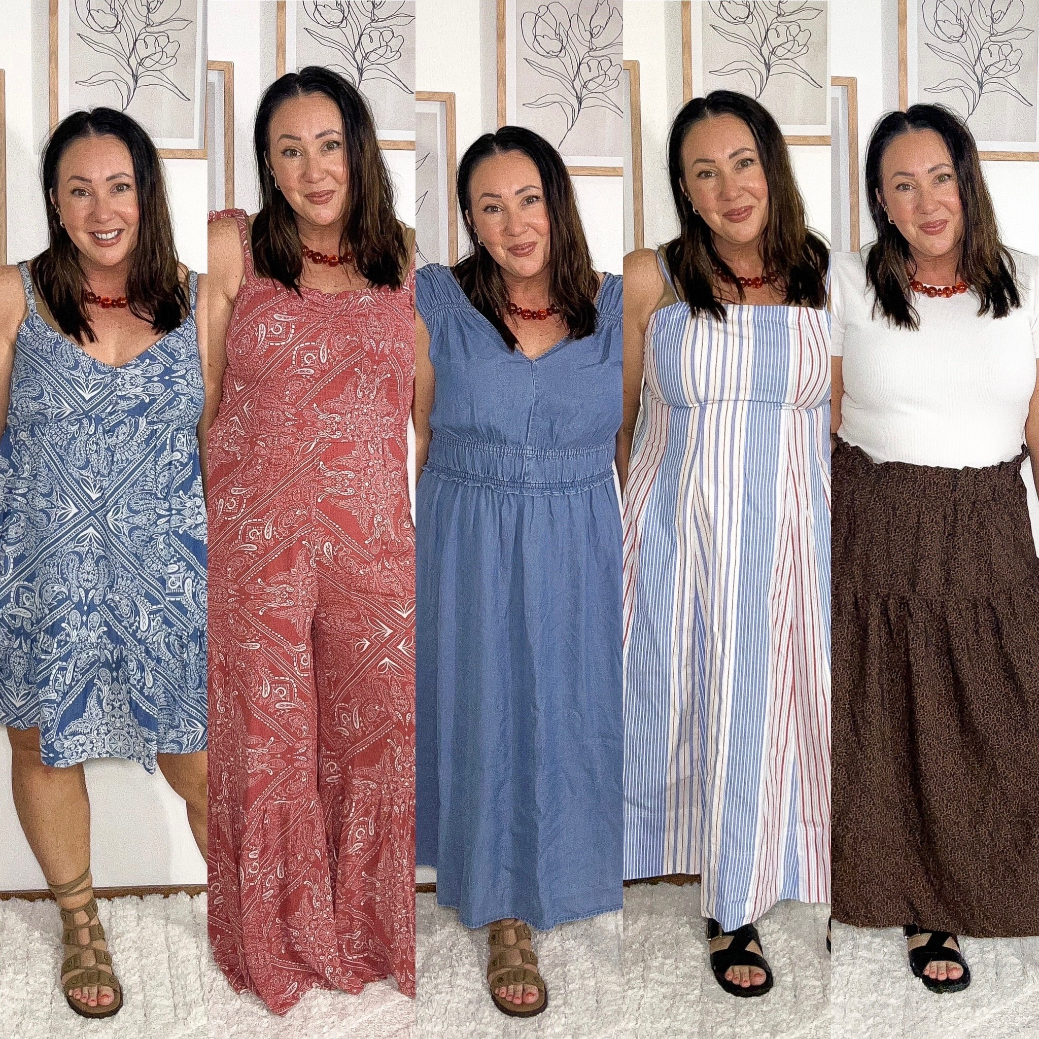 Let’s try on my Walmart order! Large dresses, skirt, and jumpsuit! Need an xl in the striped dress for more room in the stomach area. Sandals run true to size.  Large linen top from the men’s section linked below!

#LTKOver40 #LTKMidsize #LTKmomlife