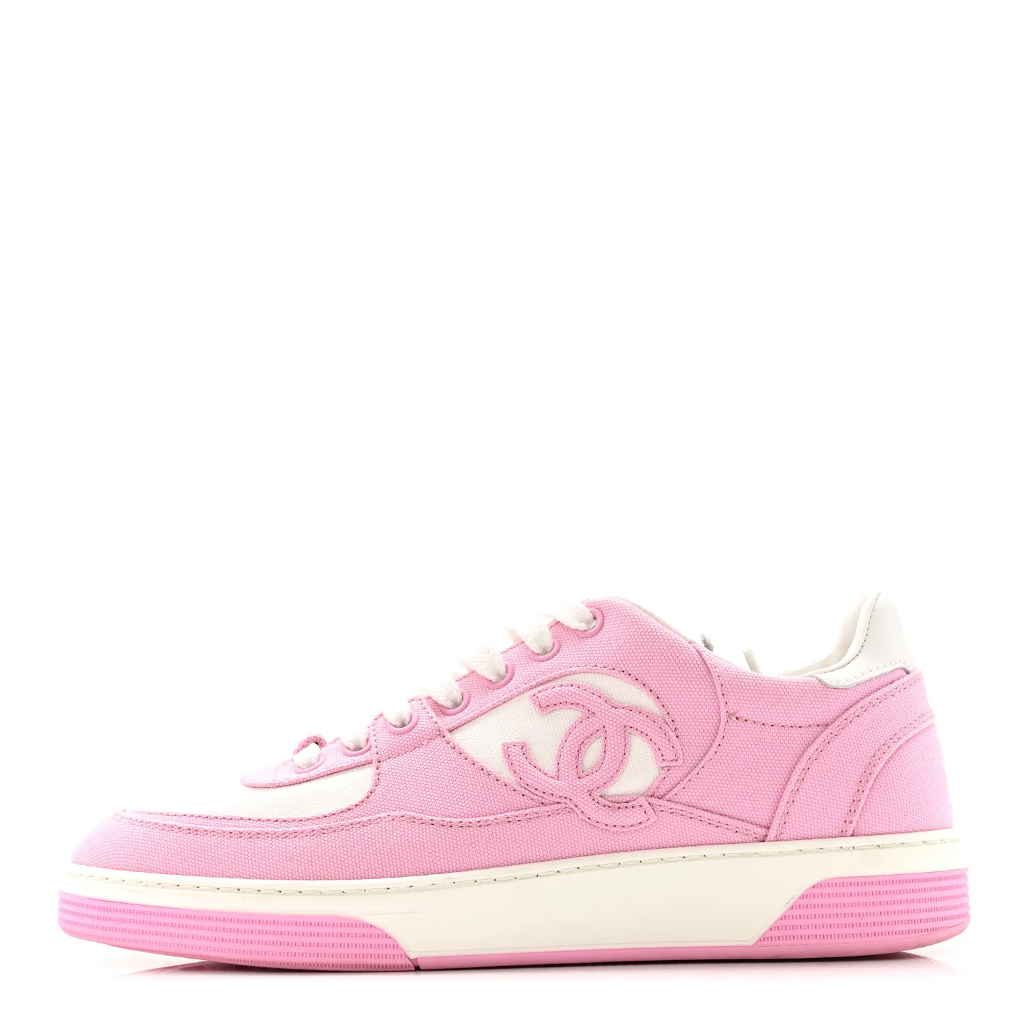 Cotton Sneakers 38 Pink White | FASHIONPHILE (US)