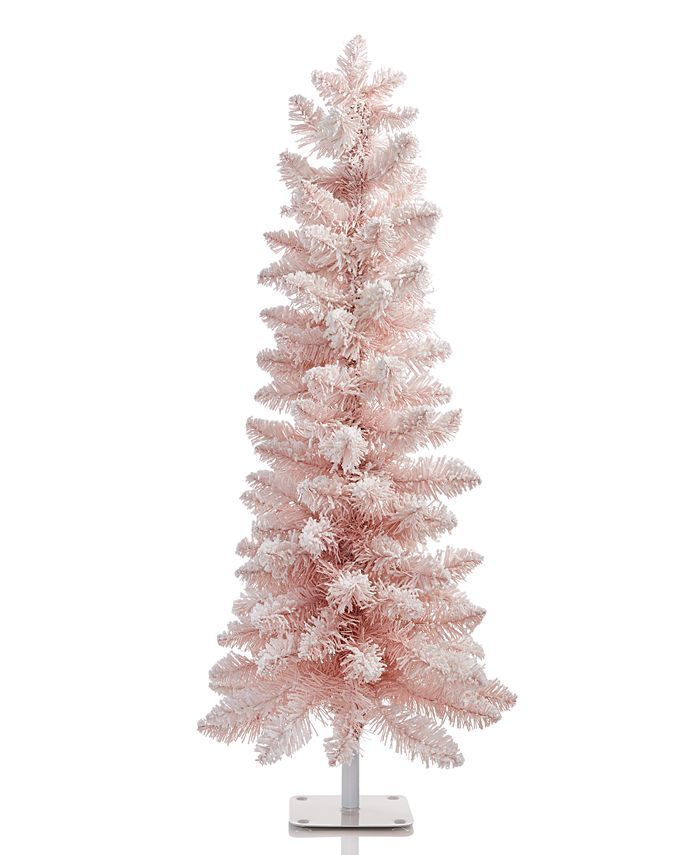 Holiday Lane Shimmer and Light 3FT Pink Flocked Tree , Created for Macys & Reviews - Home - Macy'... | Macys (US)