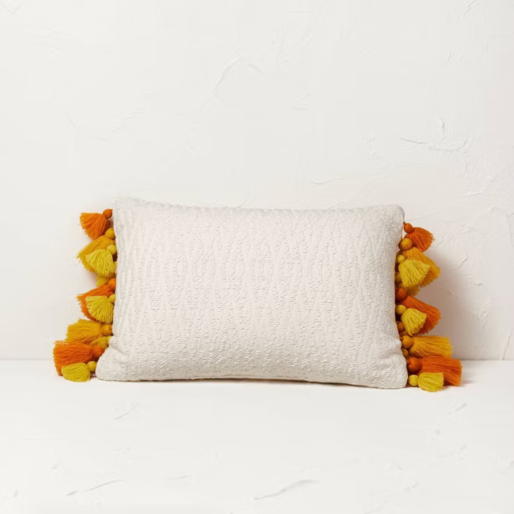 Chunky Woven Lumbar Throw Pillow with Tassels - Opalhouse™ designed with Jungalow™ | Target