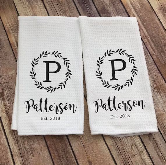 Personalized Dish Towel  Family Name Kitchen Towel  | Etsy | Etsy (US)