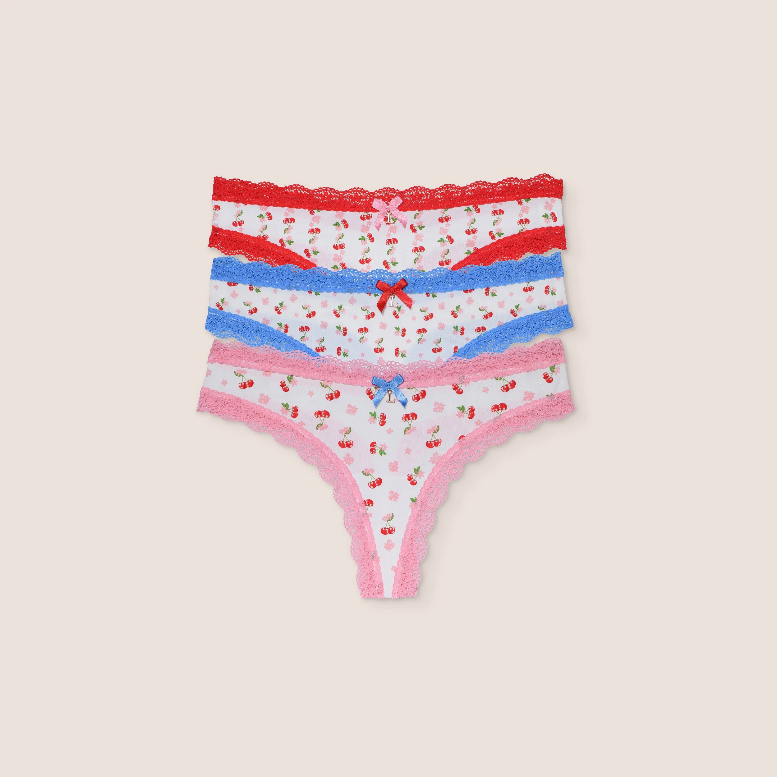 Cherry Print Thongs (3-Pack) - Multi | Lounge UK