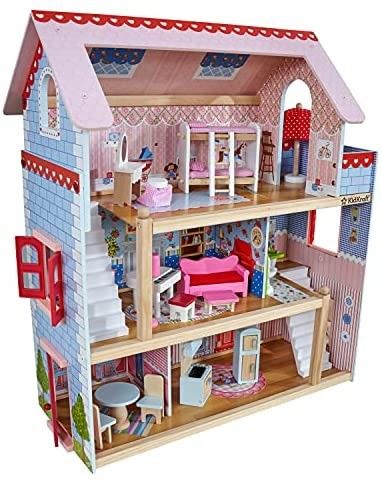 KidKraft Chelsea Doll Cottage Wooden Dollhouse with 16 Accessories, Working Shutters, for 5-Inch ... | Amazon (US)