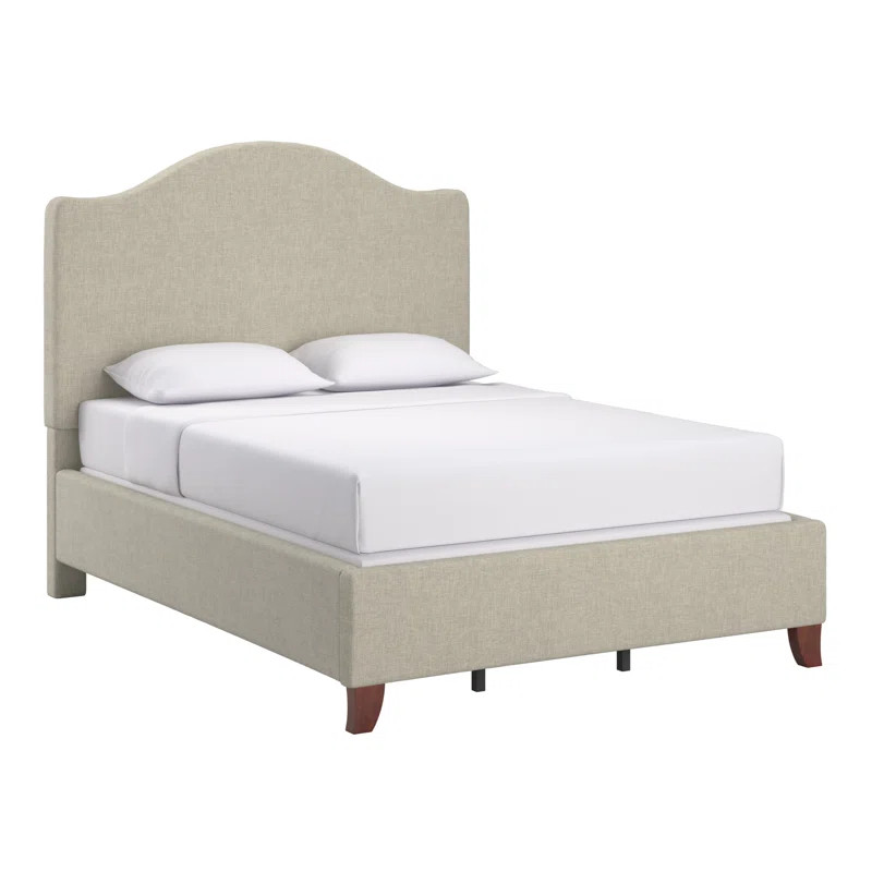 Herning Upholstered Slat Bed With Curved Headboard - Queen Size | Wayfair North America