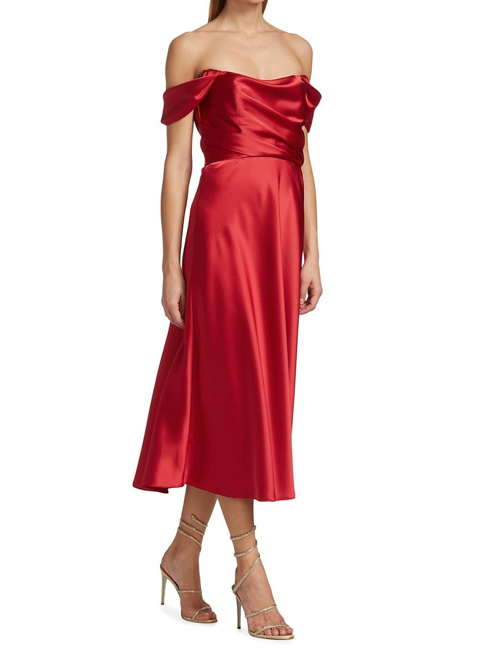 Satin Off-The-Shoulder Dress | Saks Fifth Avenue