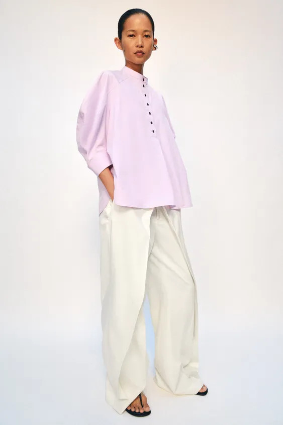 ZW COLLECTION PUFF SLEEVE SHIRT | Zara US