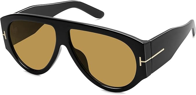 Yeooa Women's & Men's Cute Funky Cool Oversized Retro Sunglasses - Big Retro 70's & 80's Flat Top... | Amazon (UK)