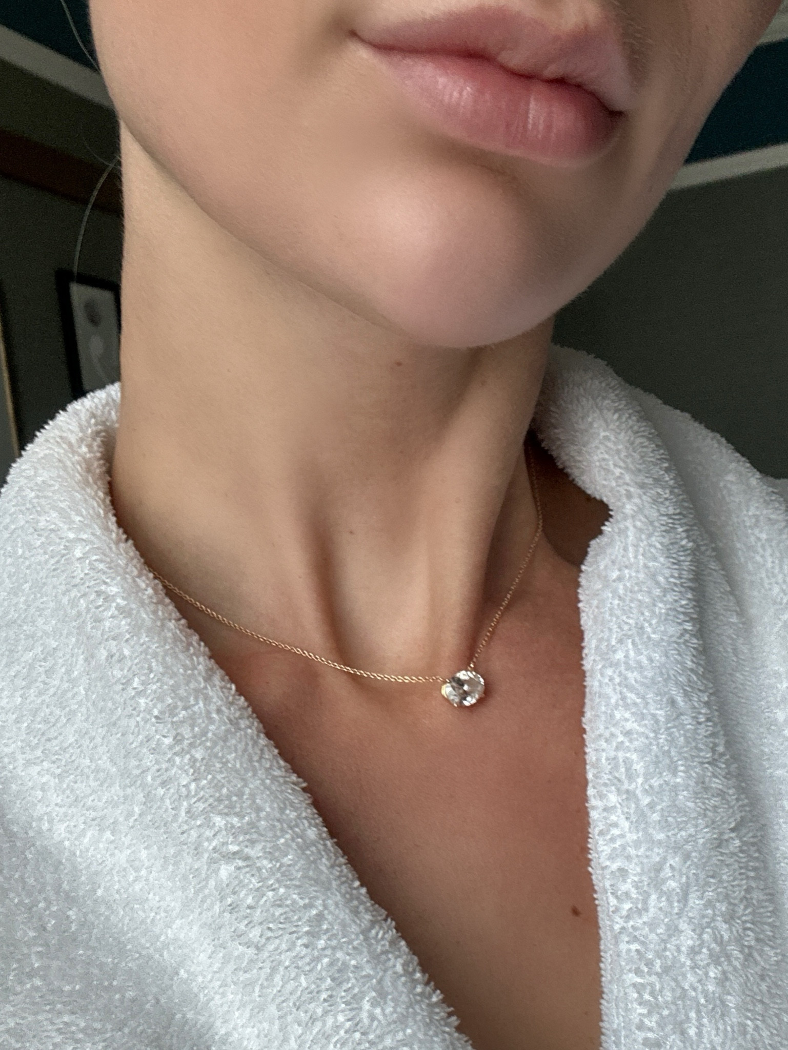My floating oval diamond necklace - most requested piece of jewelry! Mine is custom but linking similar at different price points 