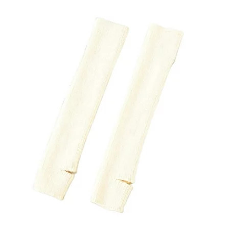 harmtty 1 Pair Thickened Warm Leg Warmers Blow Knee Footless Knitted Leg Socks for Yoga Light Beige | Walmart (US)