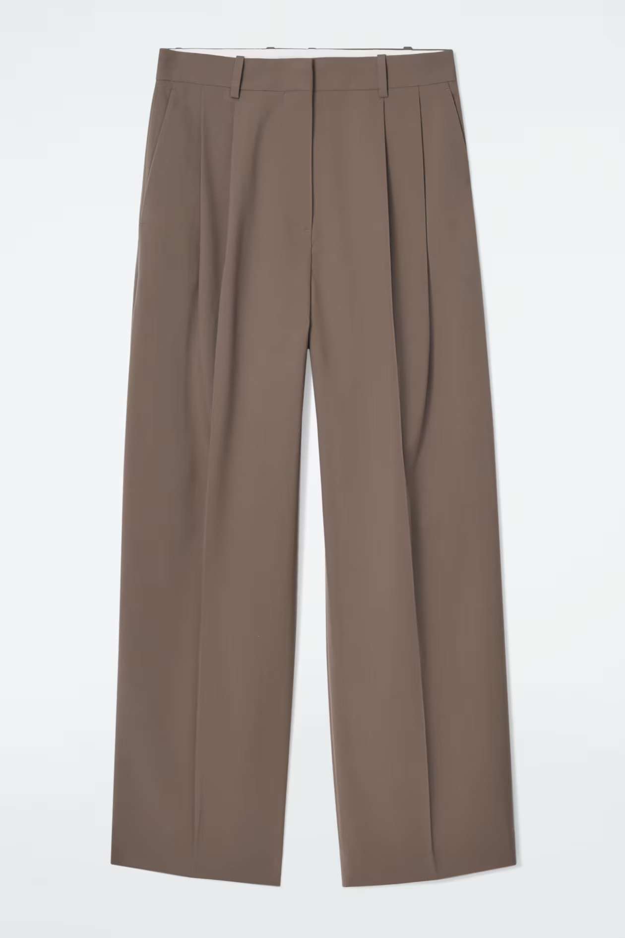 RELAXED TWILL WIDE-LEG TROUSERS - MOLE | COS GB | COS UK
