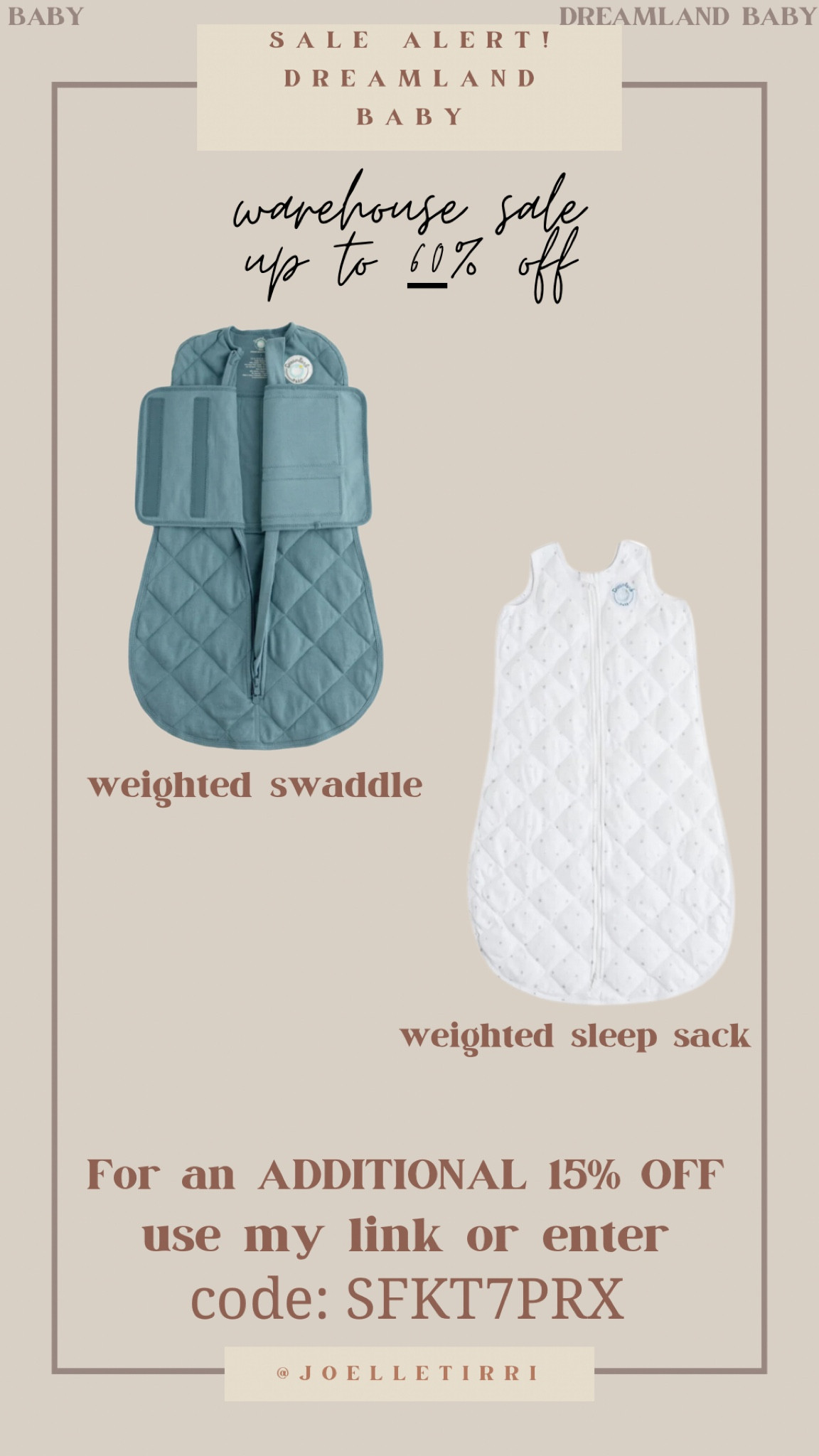 Dreamland baby is having their huge warehouse sale! Up to 60%off plus an additional 15% off your total with my code: SFKT7PRX
#sleepsacks #swaddles #pajamas #baby #kids 

#LTKSaleAlert #LTKBaby #LTKKids