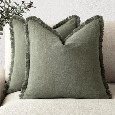 Set Of 2 Decorative Fringe Throw Pillow Covers Cozy Boho Farmhouse Cushion Cover With Tassels Soft Accent Pillowcase For Couch Sofa Bed Living Room Ho | Wayfair North America