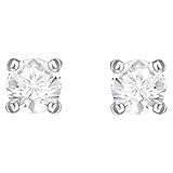 SWAROVSKI Attract Pierced Stud Earrings, Round-Cut Clear Crystals on Rhodium Finish Setting, Part of | Amazon (US)