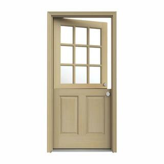30 in. x 80 in. 9 Lite Unfinished Wood Prehung Left-Hand Inswing Dutch Entry Door with AuraLast J... | The Home Depot