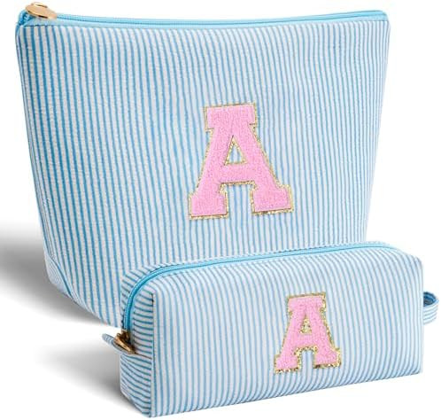 Makeup Bag Set Initials Cosmetic Bag,Gifts for 10 11 12 13 14 15 16 17 18 Years Old Girl Girlfrie... | Amazon (US)