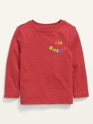 Unisex "All Smiles" Long-Sleeve Graphic T-Shirt for Toddler | Old Navy (US)