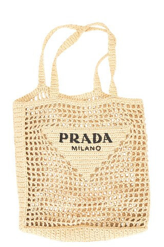 Prada Raffia Tote Bag in Beige | FWRD 