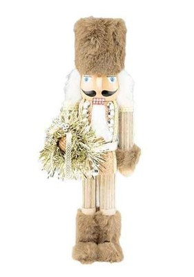 Brown Fur 14 Inch Traditional Wooden Nutcracker, Festive Christmas Décor for ... | eBay | eBay US