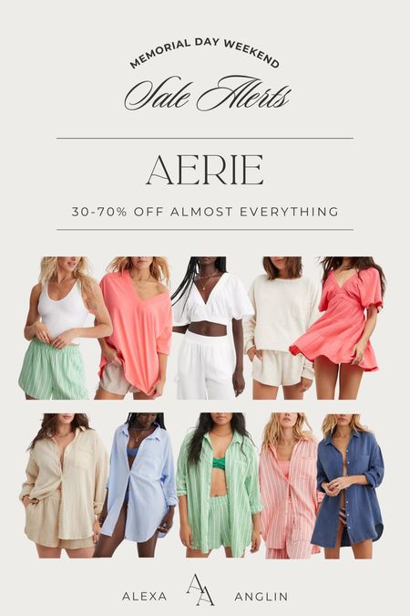 Aerie Sale— 30-70% off almost everything! Save on swim, coverups, matching sets, & more! Great prices & so many cute looks for summer! 

#LTKFindsUnder50 #LTKStyleTip #LTKSaleAlert