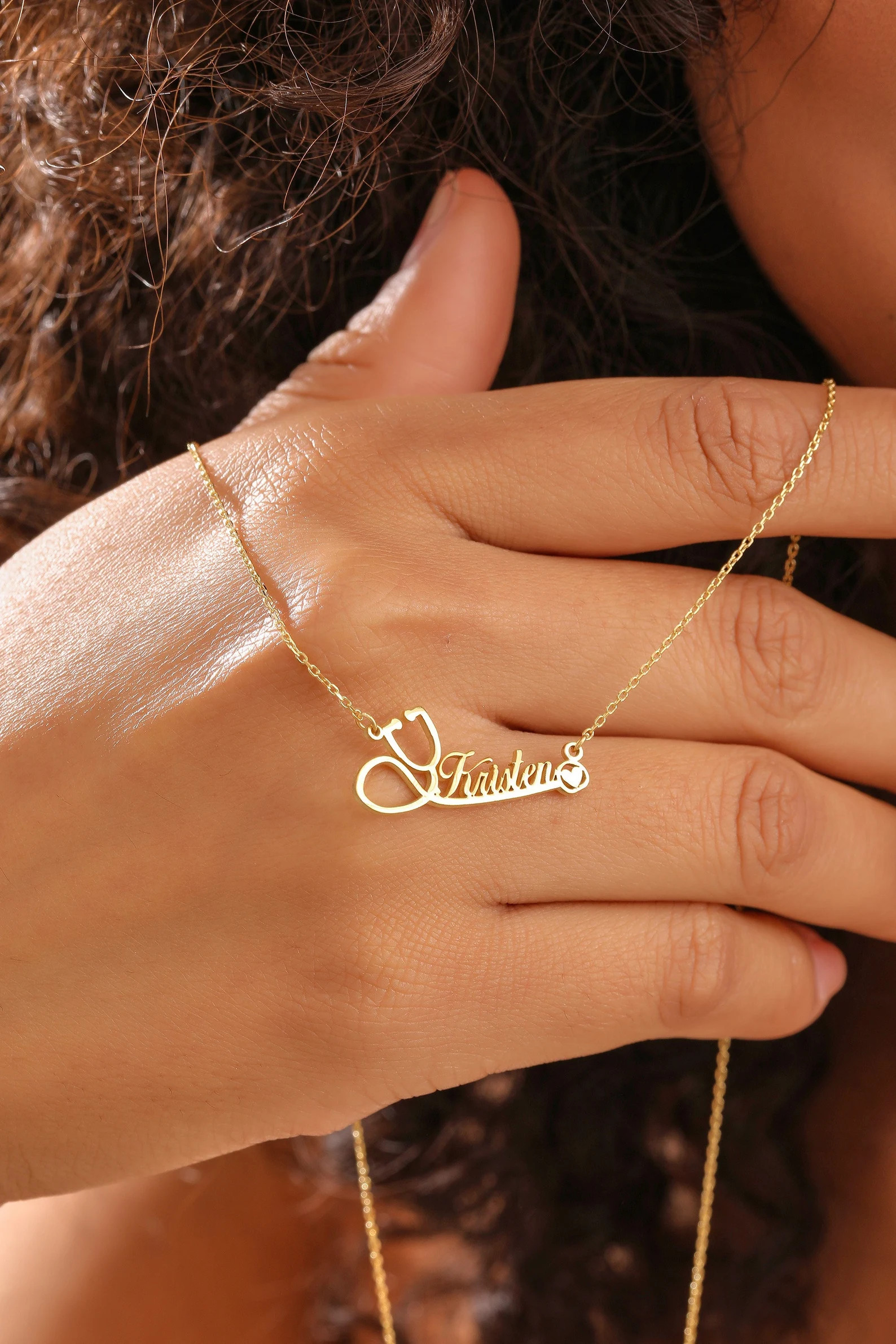 Personalized Stethoscope Necklace with Name, Nurse Gift, Nurse Necklace, Stethoscope Necklace, Me... | Etsy (US)