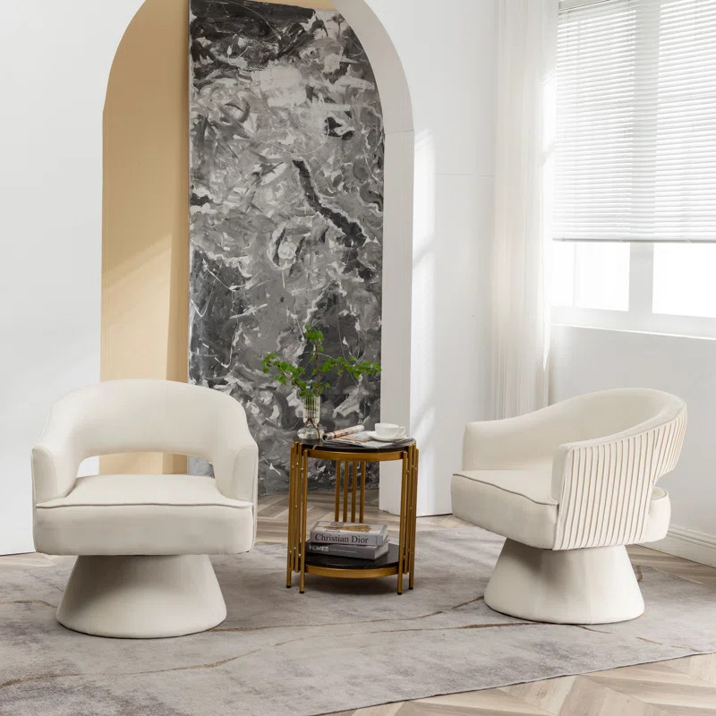 Chynna Velvet Swivel Barrel Chair | Wayfair North America