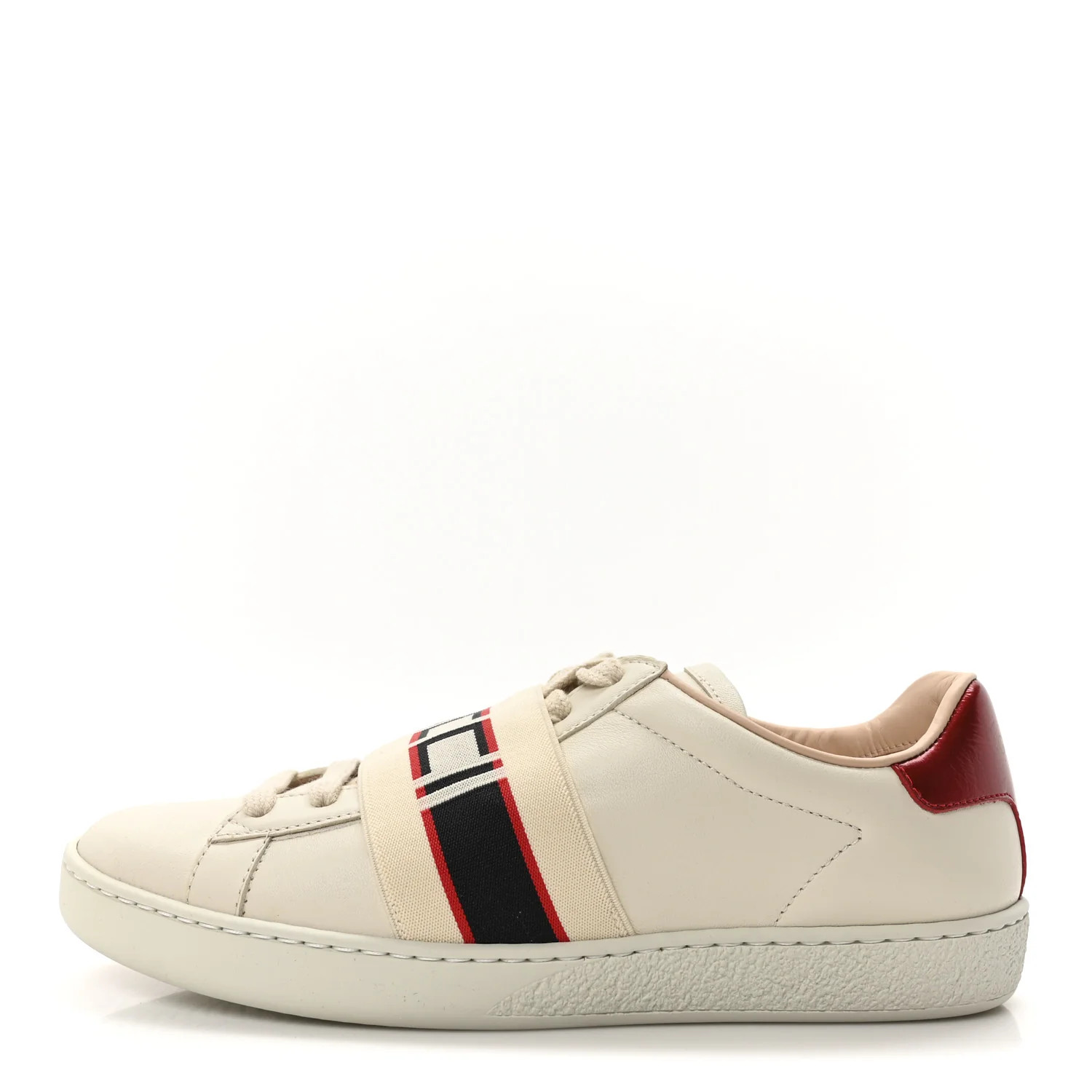 Gucci Calfskin Stripe Womens New Ace Sneakers 35 New Mystic White Ecru Red Flame 1746731 | FASHIONPHILE (US)