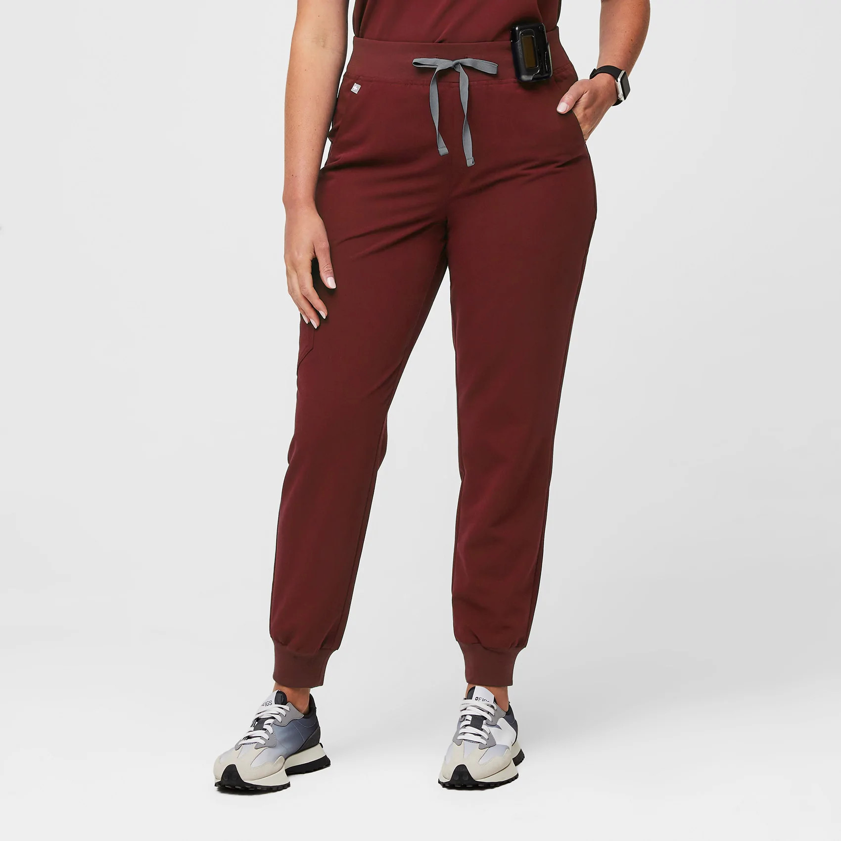 Women’s High Waisted Zamora™ Jogger Scrub Pants - Burgundy · FIGS | FIGS