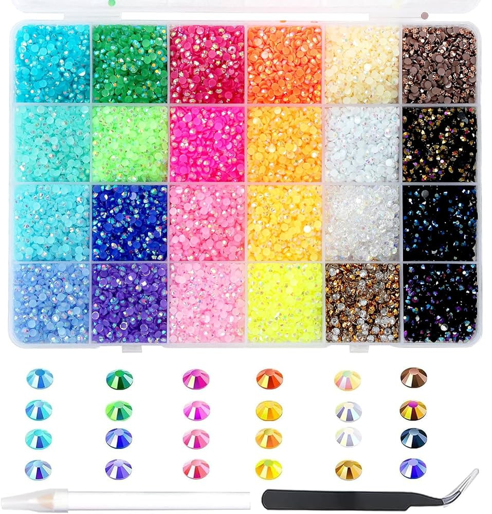 24000Pcs Strasssteine für Nägel, BetterJonny Strasssteine zum Basteln 3mm Nail Art Strasssteine... | Amazon (DE)
