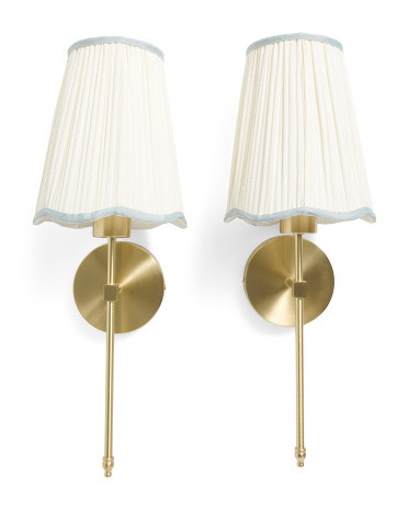 2pk 7.5x7x19.5 Scalloped Shade Rechargeable Led Wall Sconces | Home | Marshalls | Marshalls