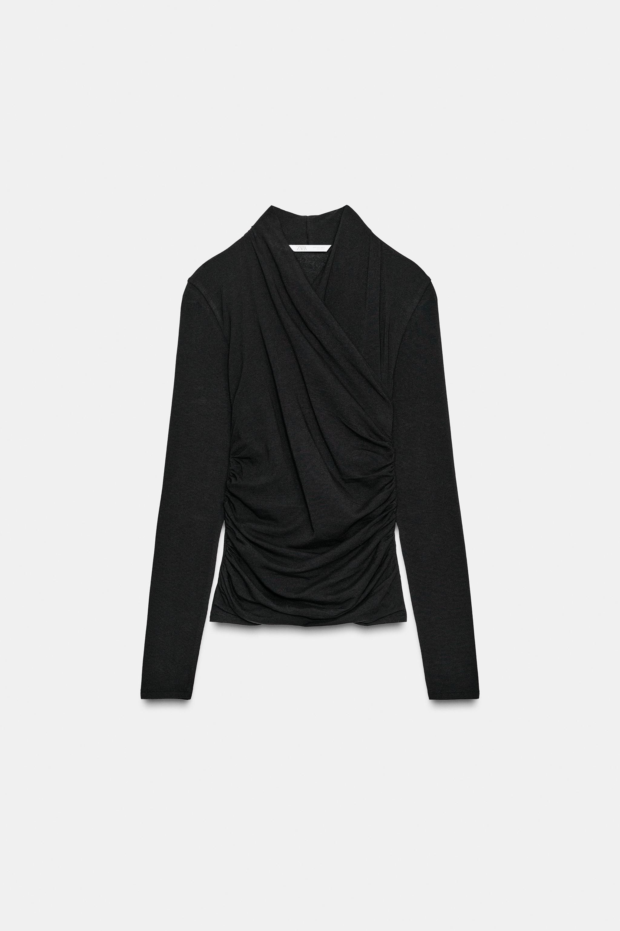 T-SHIRT WITH SIDE DRAPING | Zara UK