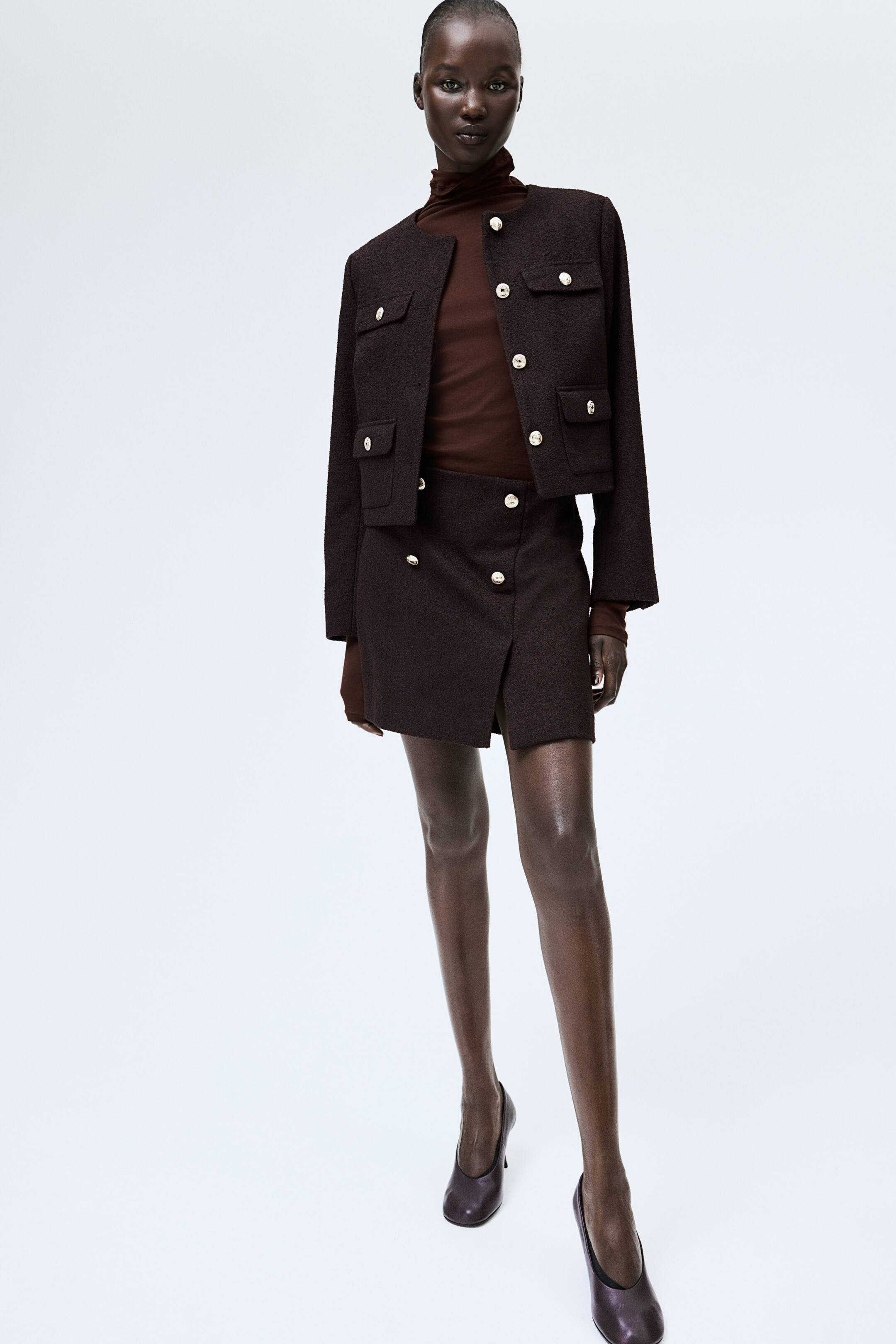 Textured-weave jacket - Cream - Ladies | H&M GB | H&M (UK, MY, IN, SG, PH, TW, HK)