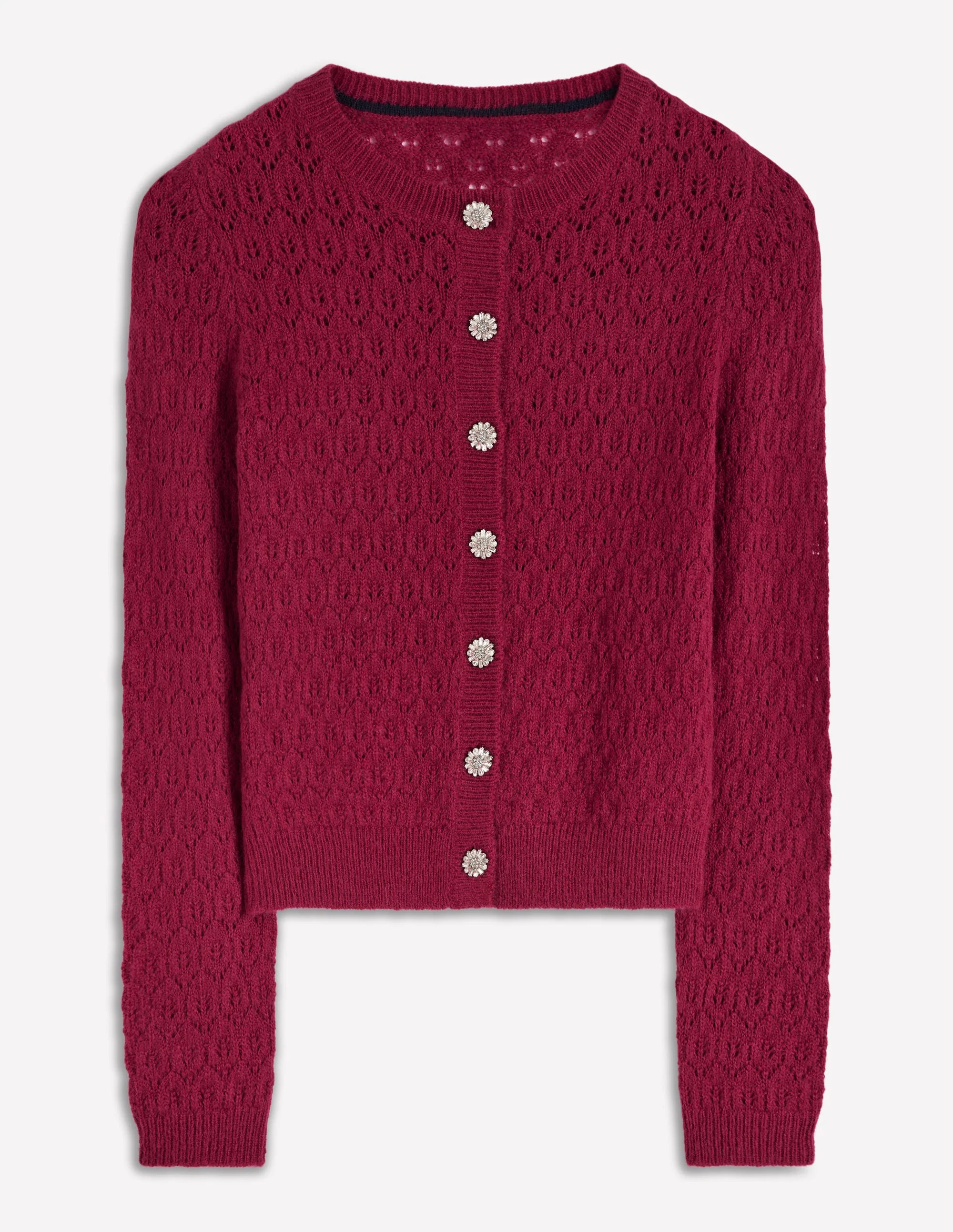 Jewel Button Cardigan-Ruby Red | Boden (US)