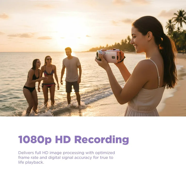 Vivitar PopCam Digital Camcorder, 48MP, Full HD 1080p Video Camera with 3" Flip Screen, 16x Digit... | Walmart (US)