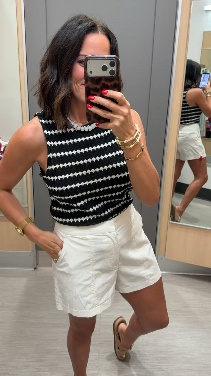 This Target outfit had me the second I tried it on 🤍

The knit tank is so good and these white shorts are the perfect length. Such an easy outfit for summer that looks polished without feeling overdressed. Just add sandals and go!

Size XS
5'3 for reference

#targetstyle #targetfinds #targetfashion #summeroutfit #affordablefashion #lookforless #whiteshorts #casualstyle #summerstyle #everydayoutfit #targethaul #fashionfinds #ltkstyle #ltkfashion #classicstyle